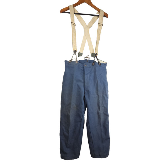 Vtg Civil War Pants Suspenders Military Blue Union Infantry Wool USA Military - Picture 1 of 10